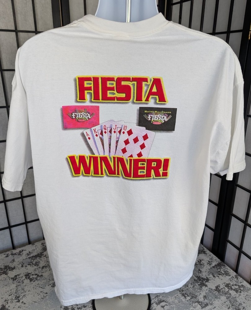 VTG Fiesta Henderson Rancho Casino Royal Flush Winner Men’s T-Shirt White XL