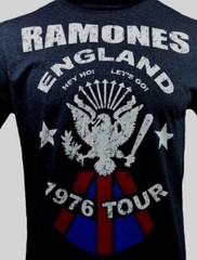 Mens Ramones Vintage Look England 1976 Tour Tribute-Music Band T Shirt NEW