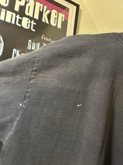 LEE vintage 90s SUN FADED Distressed Navy Long Sleeve GRUNGE Mock Neck Shirt XL