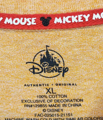 Disney Original Mickey Shirt XL Orange Heather Embroidered Mickey Mouse Logo