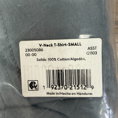 George Mens V-Neck Tee 6-Pack Tag Free Long Length Size S