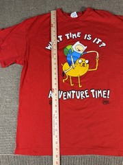 2011 Adventure Time Shirt Size XL Cartoon Network Red What Time Is It Finn Jake