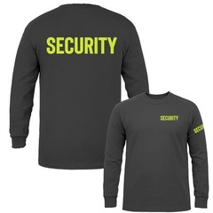 “Security” Size S-3XL Front/Back Event Staff Uniform Long Sleeve T-Shirt