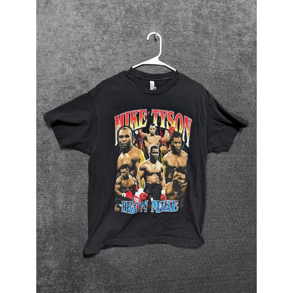 American Apparel Mike Tyson Iron Mike Graphic T-Shirt Black Mens Large 1301