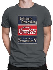 Coca-Cola Official Licensed 5¢ Soda Fountain Sign Men’s T-shirt