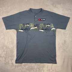 NTW Reel Legends Tee Shirt Mens L Sword fish Button Closure Outdoor