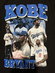 Kobe Bryant LA Dodgers Tee Black Small 100% cotton