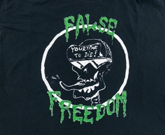 Skull Skateboarding Shirt Adult Large Black Short Sleeve False Freedom Tee