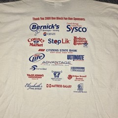 Dick’s Bar Grill Fun Run T Shirt Men’s XL White Hudson Wisconsin 2009