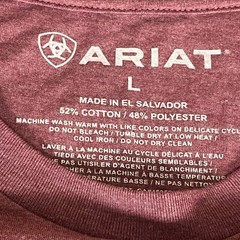 Ariat USA Wings Long Sleeve Tee Burgundy Heather Patriotic Eagle L 10034367S1