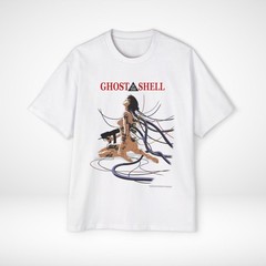 Men’s Heavy Oversized Tee Ghost in a Shell Print Vintage Style