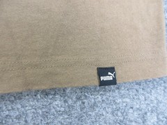 Puma Shirt Mens Small Brown Tan Block Nylon Pocket Outdoor Performance Tee