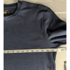 Jachs MFG Men’s XL Thermal Shirt Navy Blue Waffle Knit Crewneck Long Sleeve