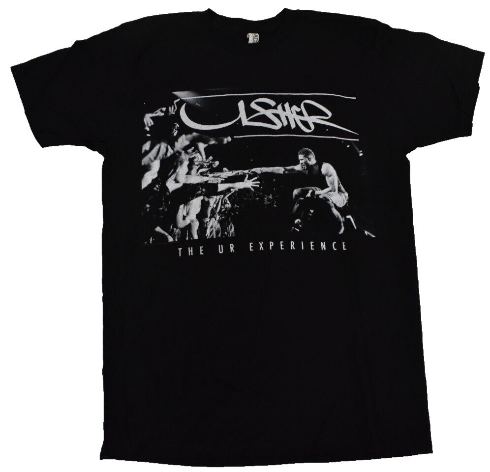 Usher Mens Adult #URXTOUR UR Experience Tour Black Shirt New S, M