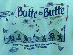 VTG 1988 Butte to Butte 10K Race Eugene Oregon Track Club T Shirt Small 80s AQUA
