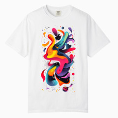 Liquid Abstract Vibrant Graphic TShirts, Comfort Colors, Unisex Streetwear Tee