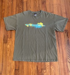 Vintage Y2K Oakley Software Spellout Logo Shirt Size XL Olive Green