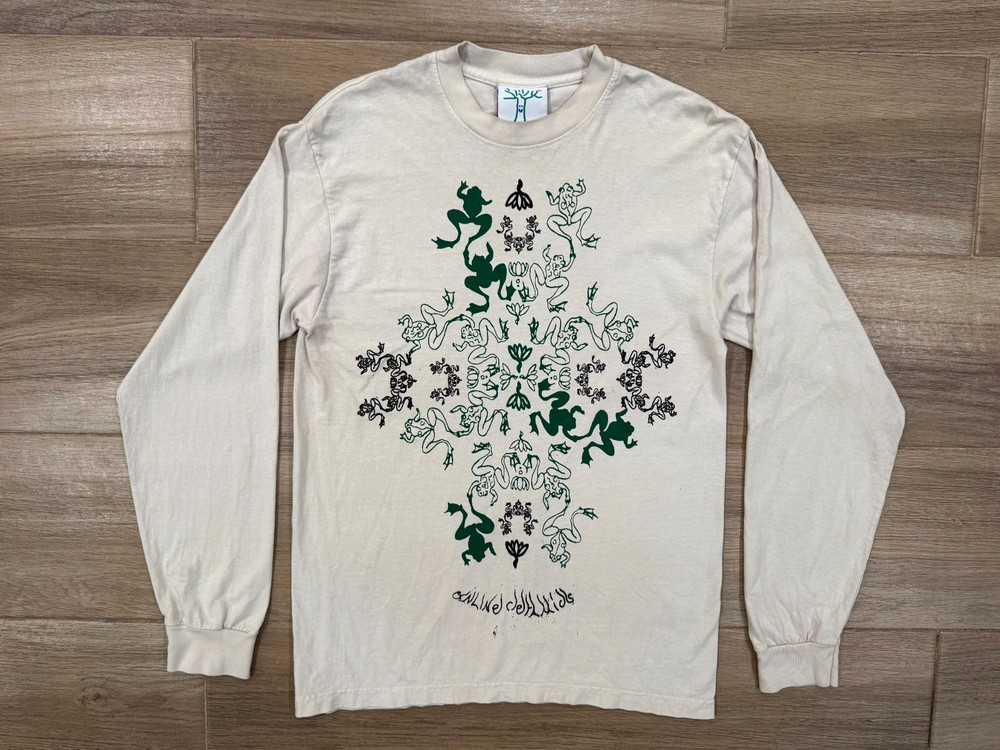 Online Ceramics Frog Mandala Long Sleeve Shirt SMALL Men’s Adult Designer *FLAW