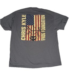 Chris Kyle Frog Foundation T-Shirt 2XL USA Flag Logo Military Tribute Gray