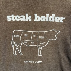 District Very Important Tee Men’s L Brown Crowd Cow Steak Holder Meat Lover