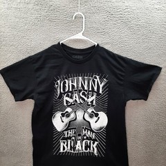 Johhny Cash Shirt Adult Large Black Country Rockabilly Folk Blues Music Tee