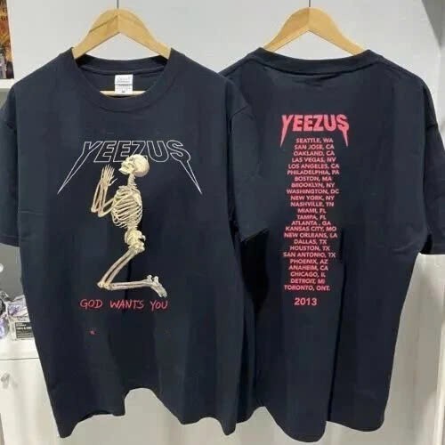Kanye West 2013 Yeezus Tour God Wants You Cotton Unisex T-shirt S-5XL