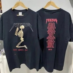 Kanye West 2013 Yeezus Tour God Wants You Cotton Unisex T-shirt S-5XL