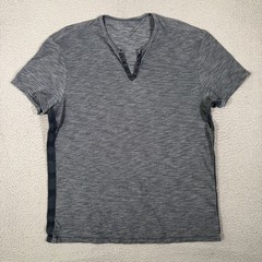 John Varvatos Shirt Mens XL Gray Henley Cotton Acrylic Blend Casual Preppy