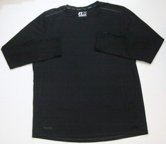 Large Russell Black Poly Spandex Crew Neck Tee T-Shirt Mens Lightweight WS263