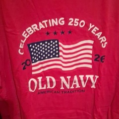 Old Navy Womens 2x Red USA Flag Graphic T-Shirt Crew Neck Short Sleeve Cotton