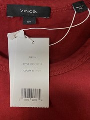 $80 Vince Men’s Red Solid Garment Dye Short Sleeve Cotton Crew T-Shirt Size M