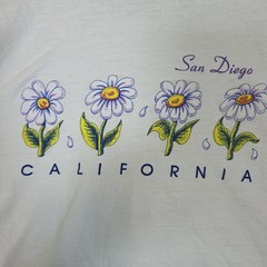 Vintage 90s San Diego California T Shirt Puff Print Daisy Floral Nature Tag XL