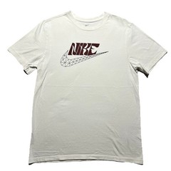 Nike Geometric Swoosh Graphic T Shirt White Mens Medium Streetwear