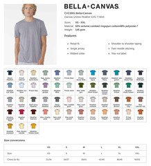 Canvas Unisex Heather CVC T-Shirt Bella+Canvas Short Sleeve Crew Neck Tee