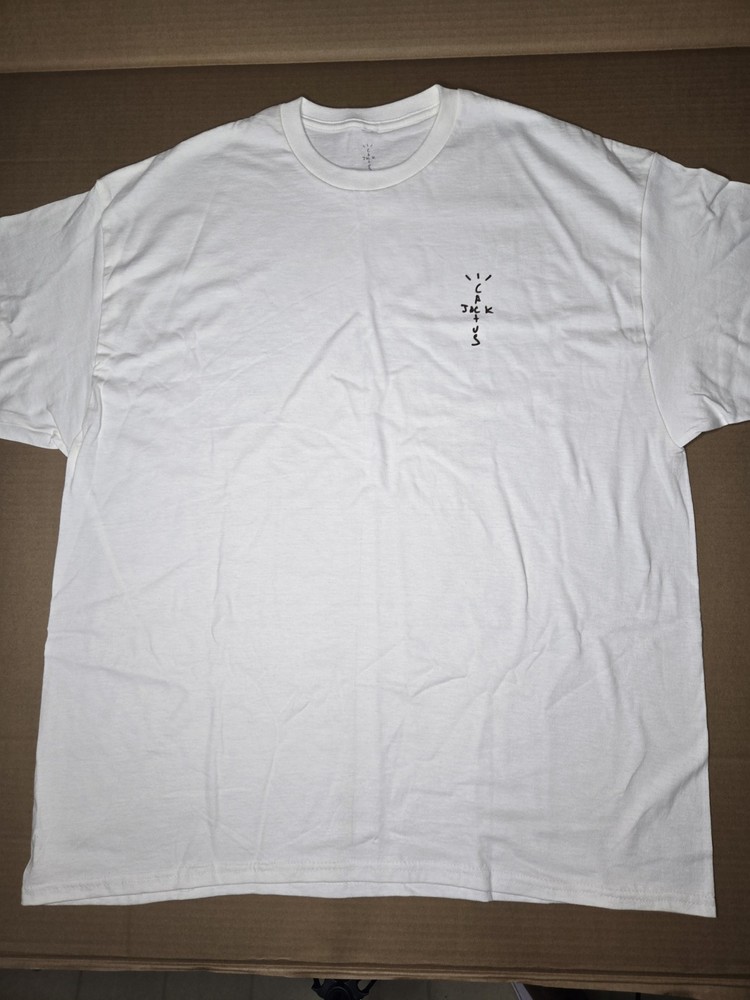 Cactus Jack Travis Scott Graphic Logo White Cotton Men’s Crew Neck T-Shirt XXL