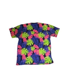 CSG Men’s Neon Hawaiian Tropical Leaf Short Sleeve Tee Shirt Size 2 XL