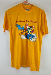 Vintage Christmas In Florida Hanes 50/50 Single Stitch T-Shirt Size M 38-40