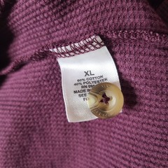 Magellan Shirt Mens XL Maroon Henley Semi Fitted Long Sleeve Waffle Knit Thermal