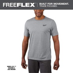 Milwaukee Men’s Medium Gray Cotton/Polyester Short-Sleeve Hybrid Work T-Shirt