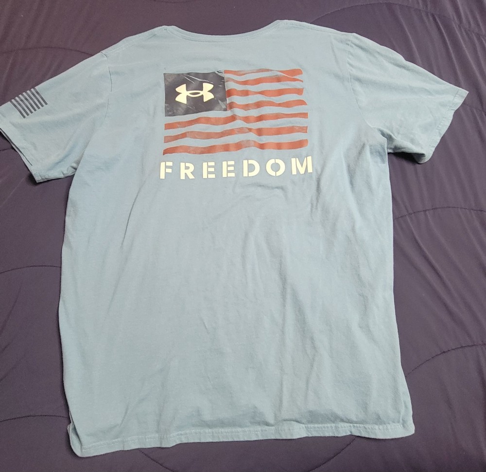 Under Armour Men’s 2XL Blue Freedom USA Graphic Crew Neck Short Sleeve T-Shirt