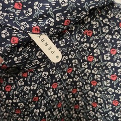 Perry Ellis Men’s SMALL Buttom Up Shirt Long Sleeve Navy/Flowers 100% Cotton