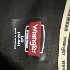 Wrangler Men’s Black Solid Crew Neck Short Sleeve Cotton Knit Logo T-Shirt LG