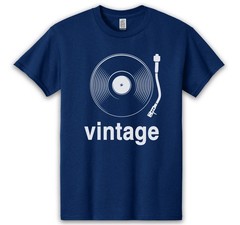 VINTAGE VINYL T SHIRT DJ MUSIC CLASSIC RECORD COLLECTOR TECHNICS 1200 TURNTABLE
