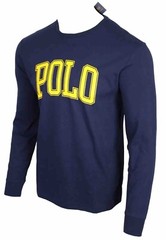 Polo Ralph Lauren Men’s Long Sleeve T Shirt Arch Logo Small Navy Yellow NWT 🔥