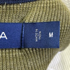 Nautica Shirt Mens Medium White Thermal Mock Neck Henley Long Sleeve Nautical