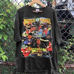 Vintage Three 6 Mafia Reprint Gift Funny Black All Size 20D1401