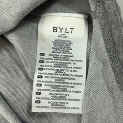 BYLT Shirt Mens XL Gray Drop Cut LUX Short Sleeve Athletic Fit Curved Hem Tee