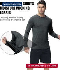 Kinglaman 6 Pack Long Sleeve Shirts for Men Dry Fit UPF 50+ Athletic Gym SPF UV
