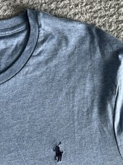 Polo Ralph Lauren Men’s T Shirt Sz XL Chambray Blue Custom Slim Fit Pony Preppy