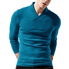 Zonbailon men’s T-shirt solid color warm thickened bottomed shirt long sleeve
